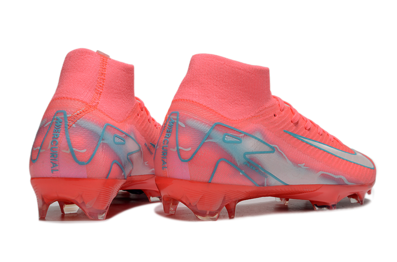 Chuteira Campo Nike Air Zoom Mercurial Superfly 10 Elite FG Rosa e Azul