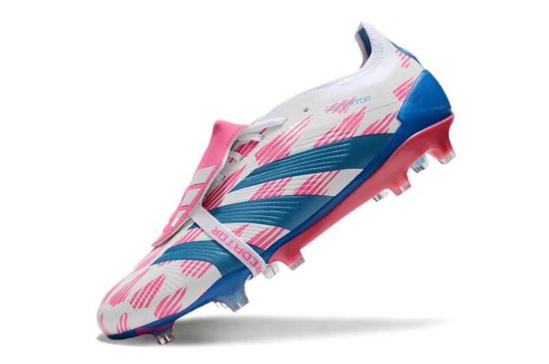 Chuteira Campo Adidas Predator FT 30 Elite FG Branca, Rosa e Azul "Reemergence Pack"