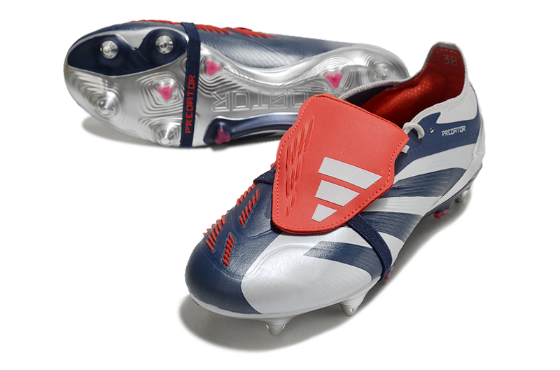 Chuteira Campo Adidas Predator Elite FT 30 Ponta de Aluminio Prata e Azul "Roteiro Pack"