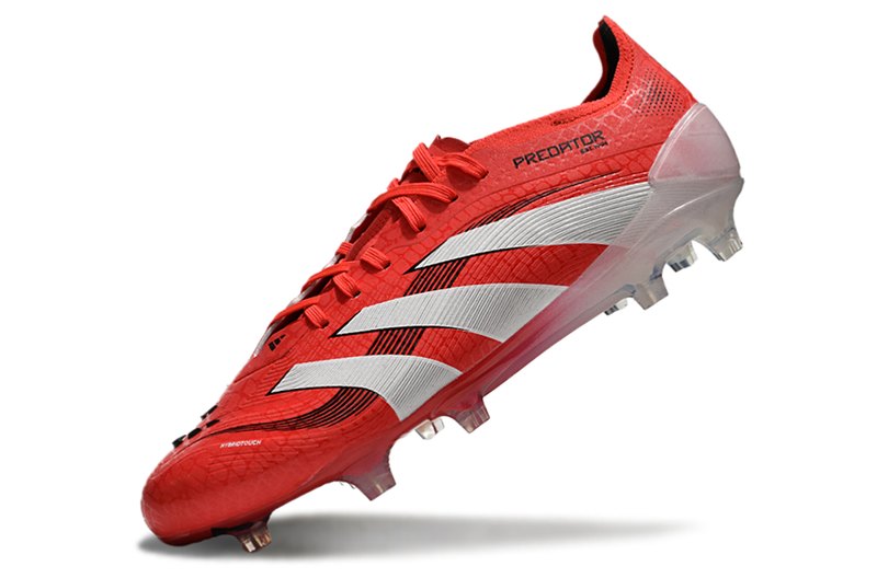 Chuteira Campo Adidas Predator Elite FG Vermelha e Branca "Pure Victory"