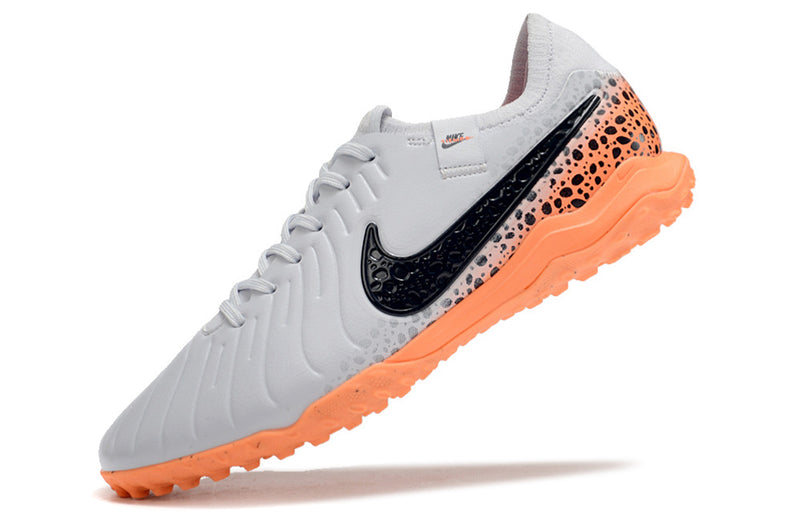 Nike Tiempo Legend 10 Pro TF White, Black and Orange "Electric Pack" Society Football Boots 