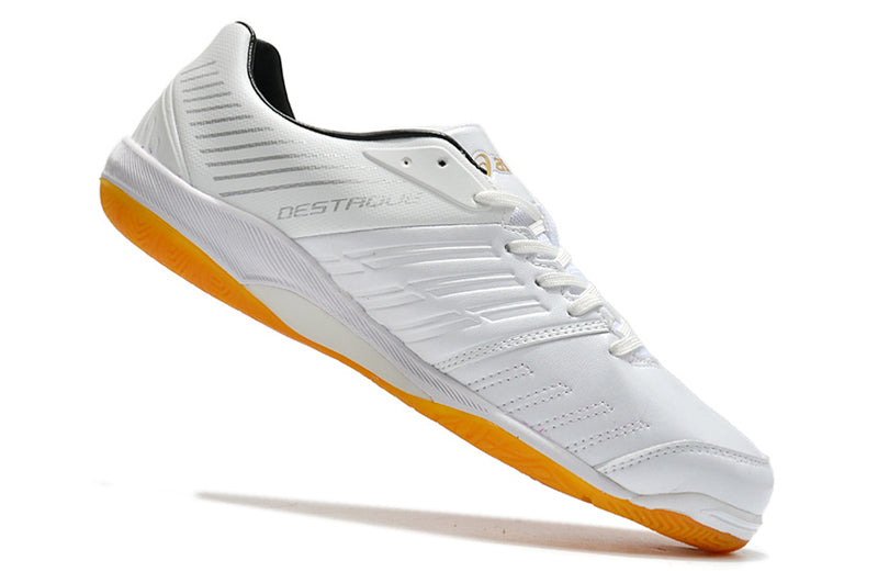 Chuteira Futsal Asics Japan Destaque II IC Branca e Dourada