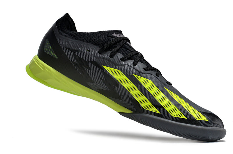 Chuteira de Futsal Adidas X CrazyFast.1 IC Preta e Verde "Crazycharged Pack"