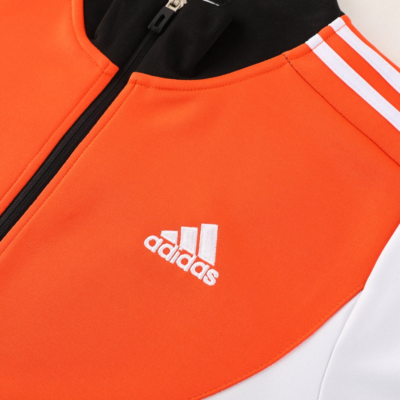 Conjunto de Frio Adidas Sportswear Preto, Branco e Laranja