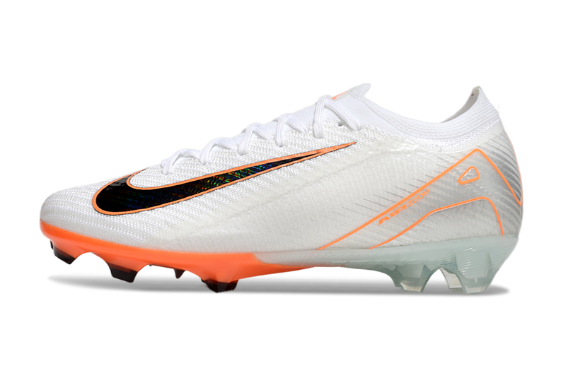 Chuteira Campo Nike Air Zoom Mercurial Vapor 16 Elite FG Branca e Laranja