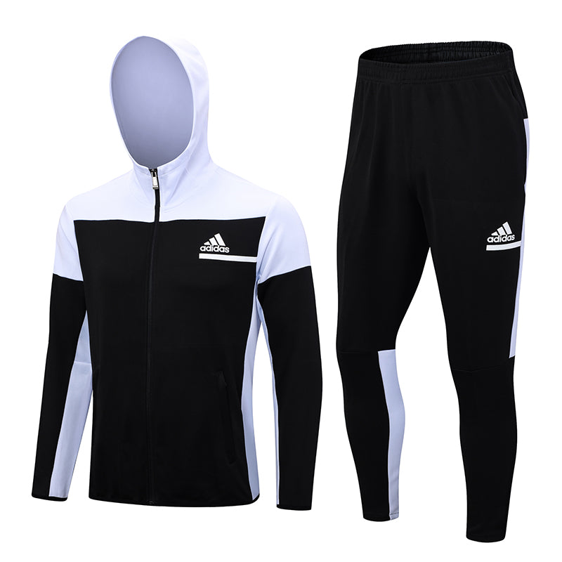 Conjunto de Moletom Adidas Sportswear com Touca Preto e Branco