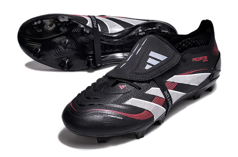 Chuteira Campo Adidas Predator FT 30 Elite FG Preta e Vermelha "Stealth Victory"