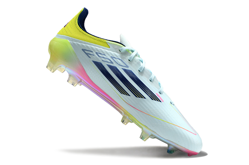 Botes de futbol Adidas F50 FG blau, rosa i groc "Paquet de botes olímpiques" 