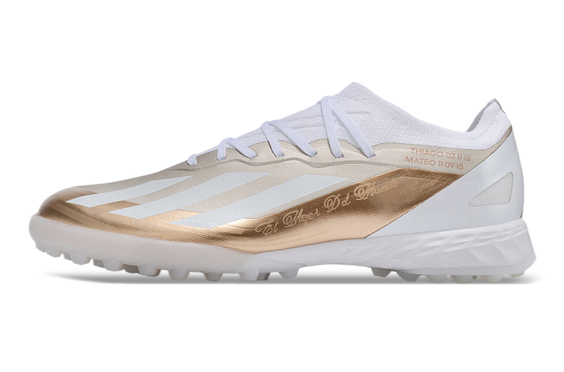 Adidas X Crazyfast Messi.1 TF White and Gold "El Ocho" Society Football Boots