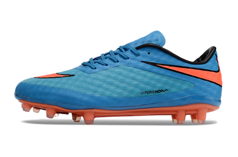 Botes de futbol Nike Retro Hypervenom Phantom I FG blau, taronja i negre 