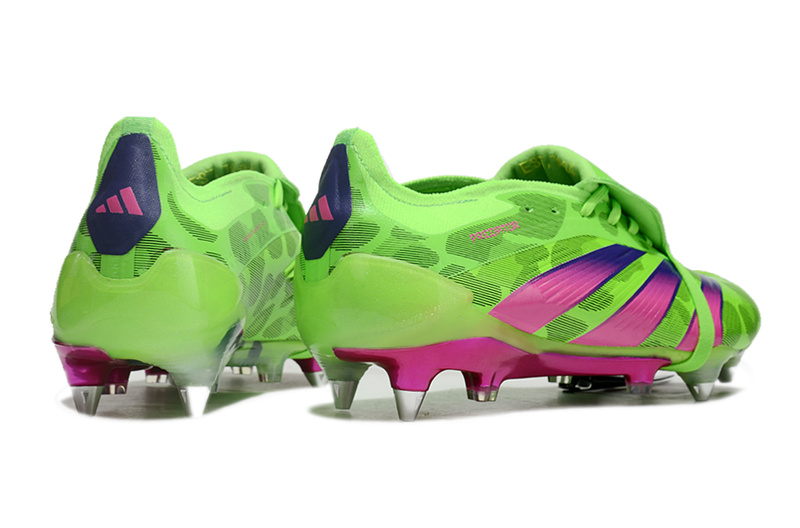 Chuteira Campo Adidas Predator Elite FT 30 Ponta de Aluminio Verde e Rosa