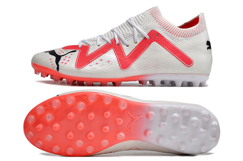 Puma Future Ultimate MG White and Red "Breakrought Pack" Soccer Cleats