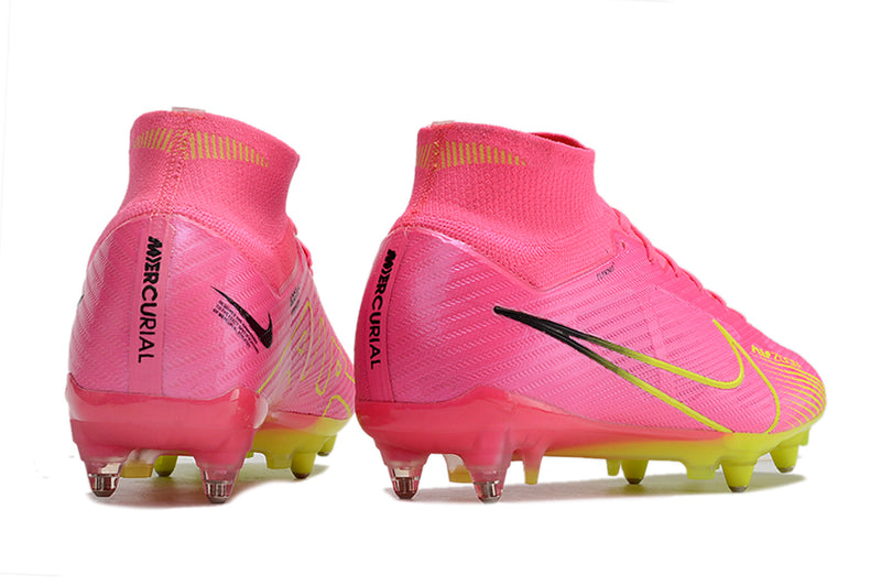 Nike Air Zoom Mercurial Superfly 9 Elite Pink Aluminum Spike "Luminous Pack" Field Cleat