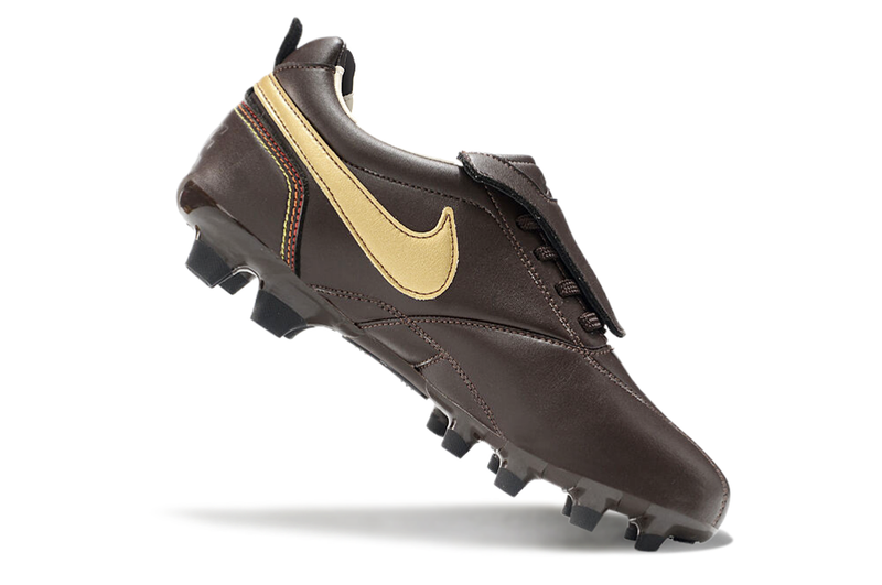 Bota de camp Nike Retro Tiempo Legend R10 Elite marró i daurat 