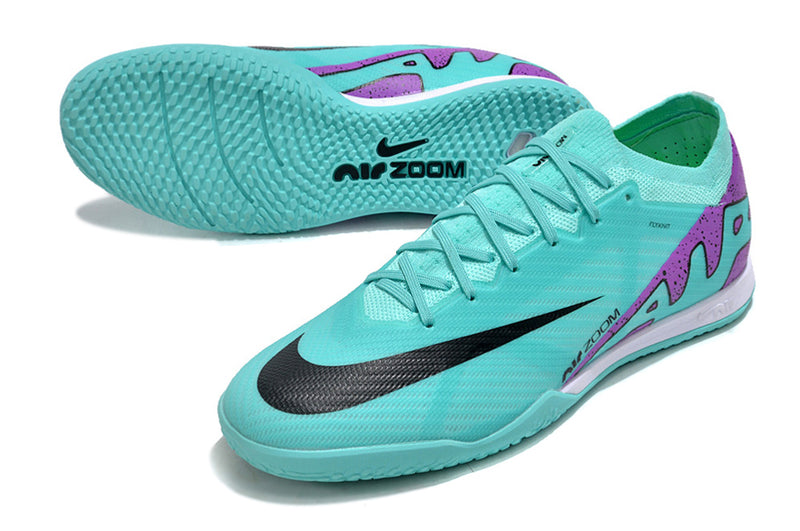 Chuteira Futsal Nike Air Zoom Mercurial Vapor 15 Elite IC Azul e Roxo "Peak Ready Pack"