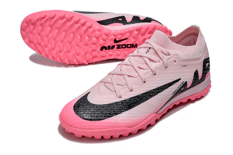 Chuteira Infantil Society Nike Air Zoom Mercurial Vapor 15 Elite TF Rosa "Mad Brilliance Pack"