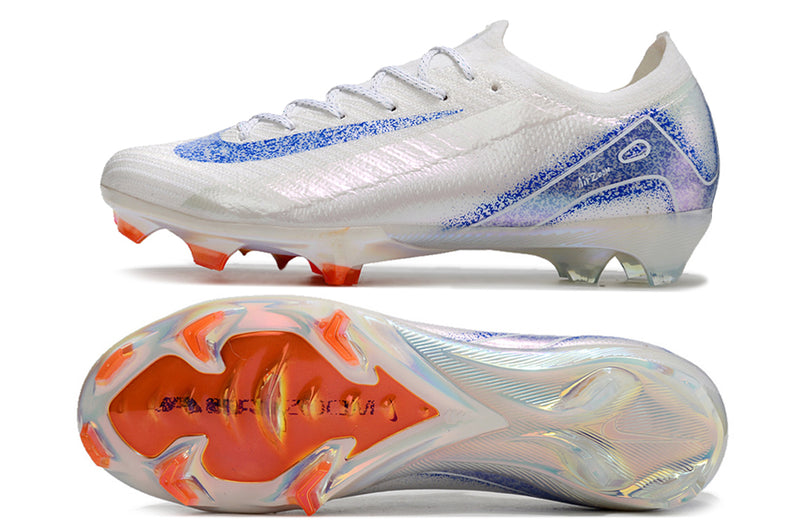 Bota de futbol Nike Air Zoom Mercurial Vapor 16 Elite FG blanc, blau i taronja "Blueprint Pack"