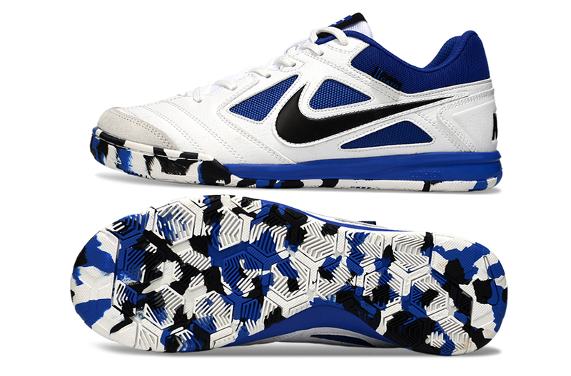 Chuteira Futsal Supreme X Nike SB Gato IC Branca, Azul e Preto
