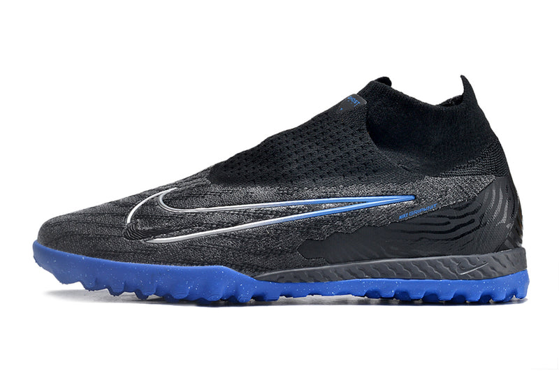 Bota de futbol Nike Phantom GX DF Elite TF negre i blau "Shadow Pack".