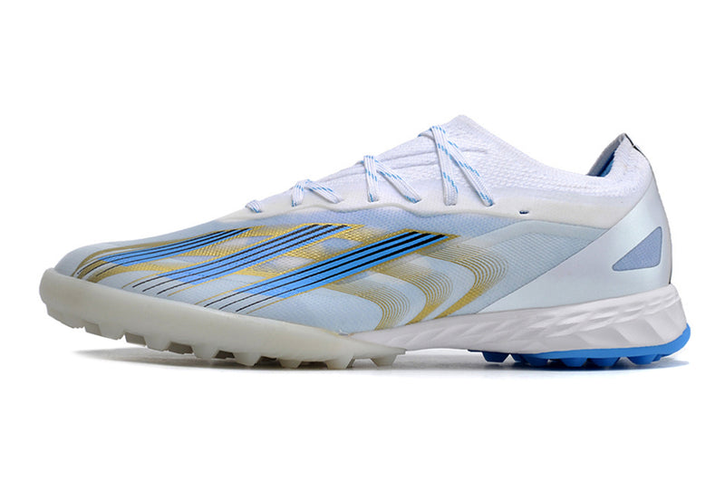 Adidas X CrazyFast.1 TF White, Blue and Gold "Las Estrellas" Society Football Boots