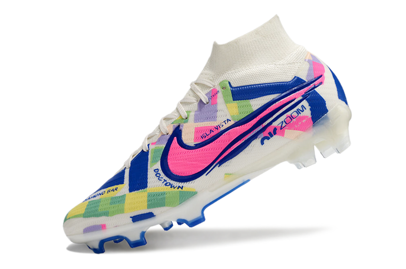 Bota de futbol Nike Air Zoom Mercurial Superfly 9 Elite FG Blanc, Blau i Rosa "SoCal Pack" 