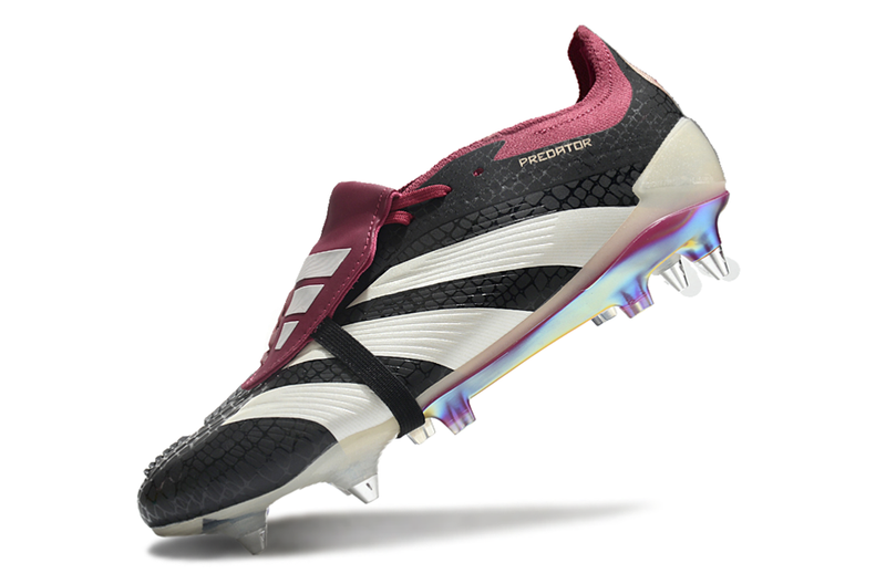 Chuteira Campo Adidas Predator Elite FT 30 Ponta de Aluminio Preta e Roxa