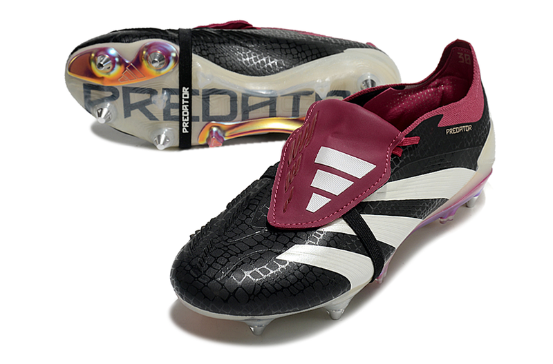 Chuteira Campo Adidas Predator Elite FT 30 Ponta de Aluminio Preta e Roxa