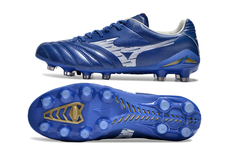 Chuteira Campo Mizuno Morelia Neo 4 Beta FG Azul "Mugen Pack"