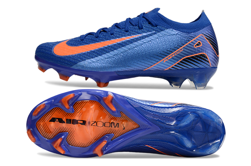 Chuteira Campo Nike Air Zoom Mercurial Vapor 16 Elite FG Azul e Laranja