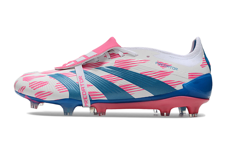 Chuteira Campo Adidas Predator FT 30 Elite FG Branca, Rosa e Azul "Reemergence Pack"