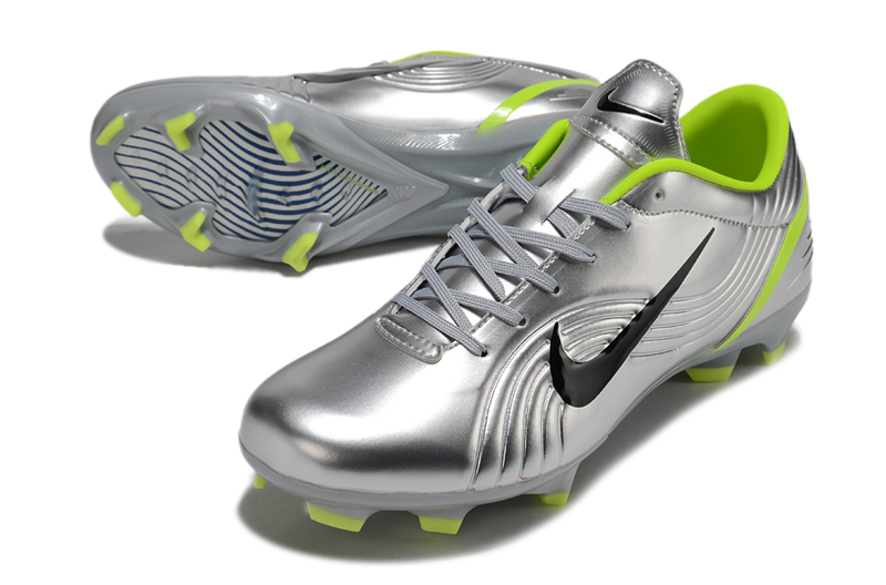 Chuteira Campo Nike Air Zoom Mercurial Vapor 1 Elite FG Prata e Verde "Ronaldo"