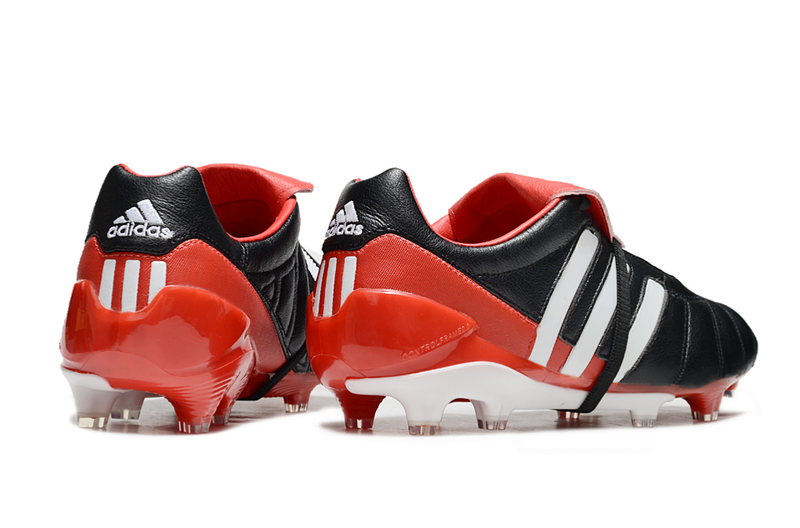 Chuteira Campo Adidas Predator Mania FG Preta e Vermelha "Made in Germany"