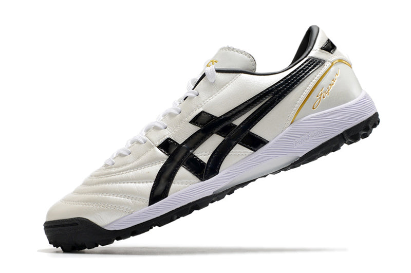 Chuteira Society Asics Japan TF Bege e Preta