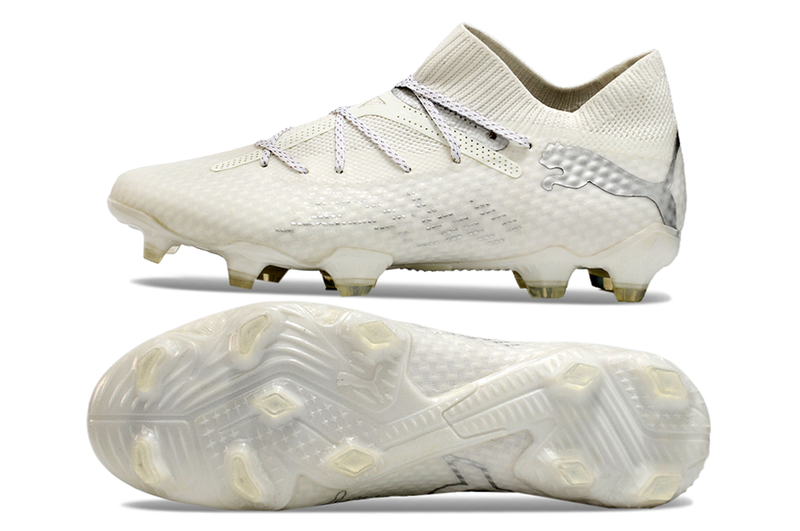 Botes de futbol Puma Future 7 FG blanc i plata "Eclipse Pack" 