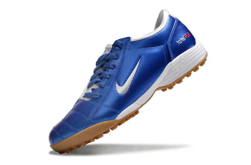 Chuteira Society Nike Total 90 TF Azul e Branca