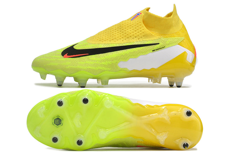 Bota de futbol Nike Phantom GX DF Elite groc i verd amb punta d'alumini "Haaland"