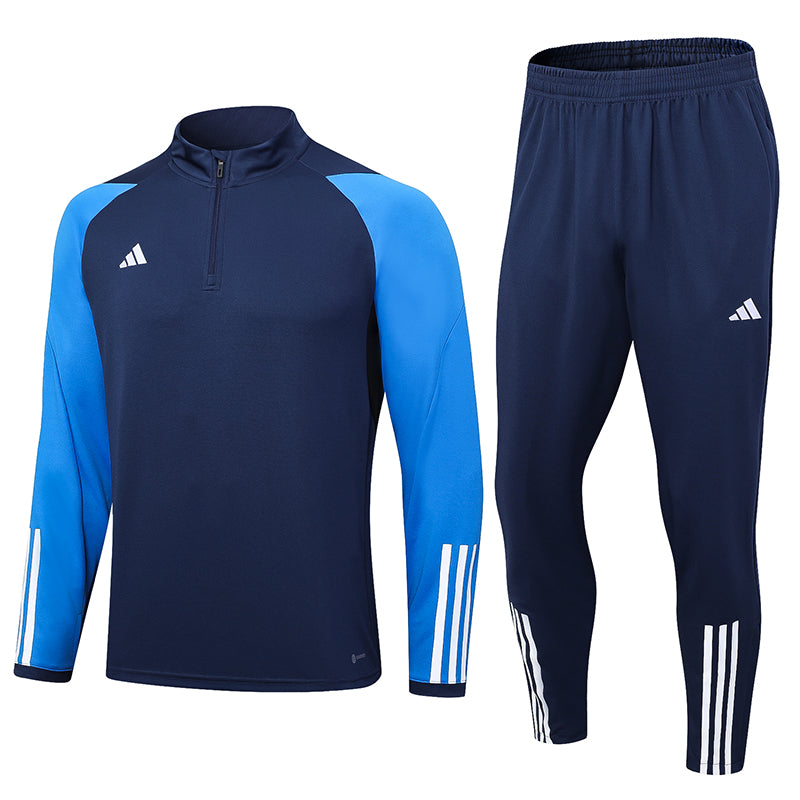 Adidas Training Cold Weather Set Light Blue, Navy Blue and White