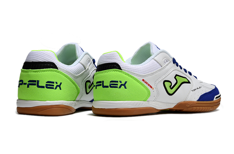 Joma Top Flex Rebound IC Futsal Boot White, Blue and Green 