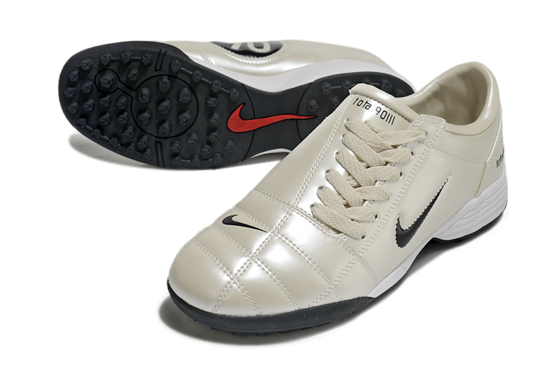 Chuteira Society Nike Total 90 TF Creme e Preta