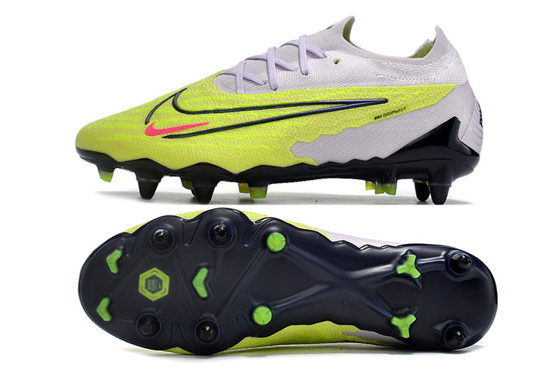 Bota de futbol Nike Phantom GX Elite amb punta d'alumini gris i verd "Paquet lluminós"