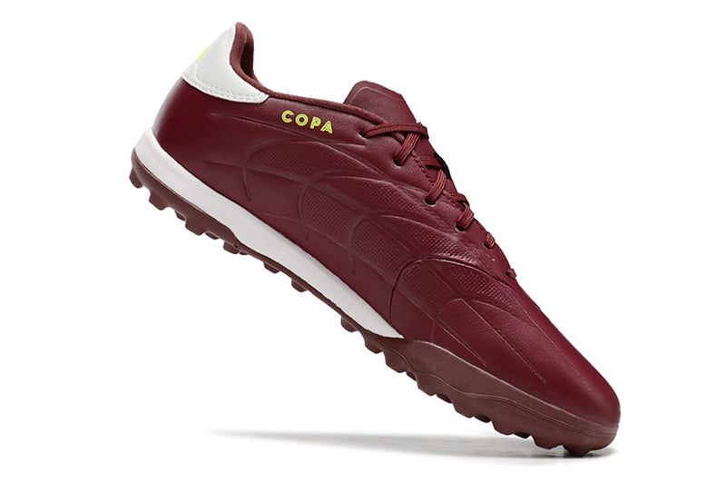 Chuteira Society Adidas Copa Pure.1 Bordo e Branco "Energy Citrus Pack"