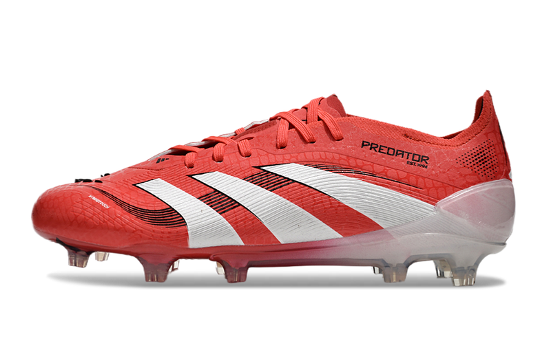 Chuteira Campo Adidas Predator Elite FG Vermelha e Branca "Pure Victory"