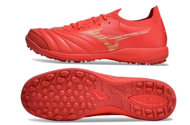 Chuteira Society Mizuno Morelia Neo Sala TF Vermelha "Release"