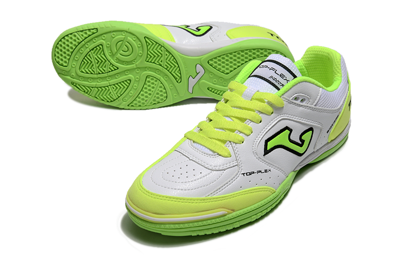 Chuteira Futsal Joma Top Flex Rebound IC Branca e Verde