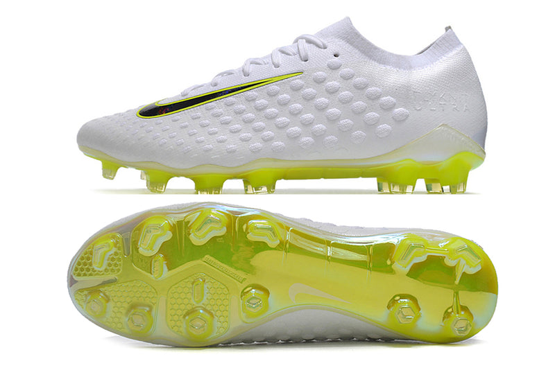 Chuteira Campo Nike Phantom Ultra Venom Elite FG Branca e Verde