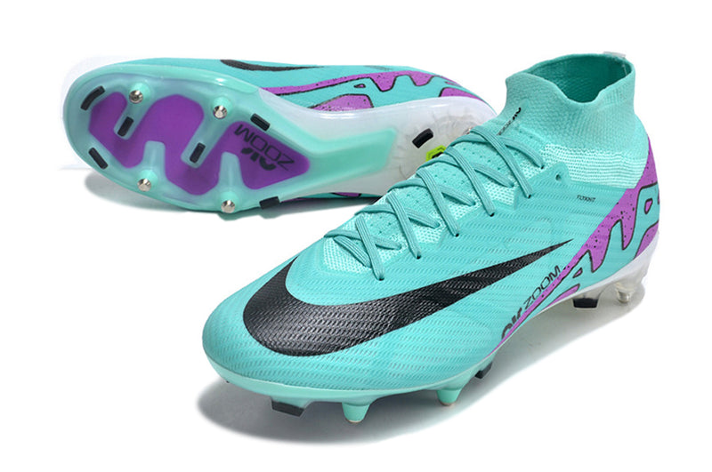 Bota de futbol Nike Air Zoom Mercurial Superfly 9 Elite amb punta d'alumini blau i violeta "Peak Ready Pack"