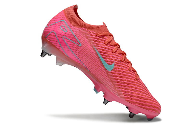 Chuteira Campo Nike Air Zoom Mercurial Vapor 16 Elite Trava Mista Rosa e Azul "Mad Energy"