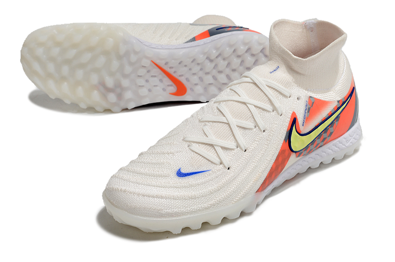 Bota de futbol Nike Phantom Luna 2 Elite TF blanca, grisa i vermella "Barna Pack".