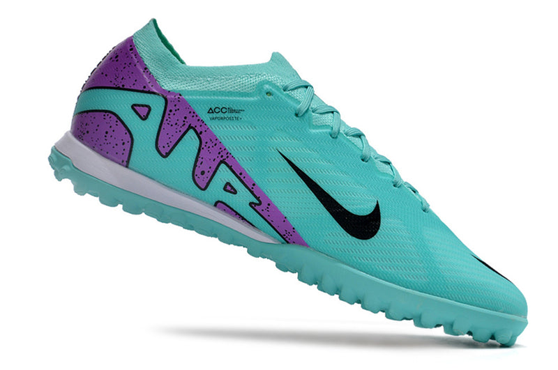 Chuteira Society Nike Air Zoom Mercurial Vapor 15 Elite TF Azul e Roxo "Peak Ready Pack"