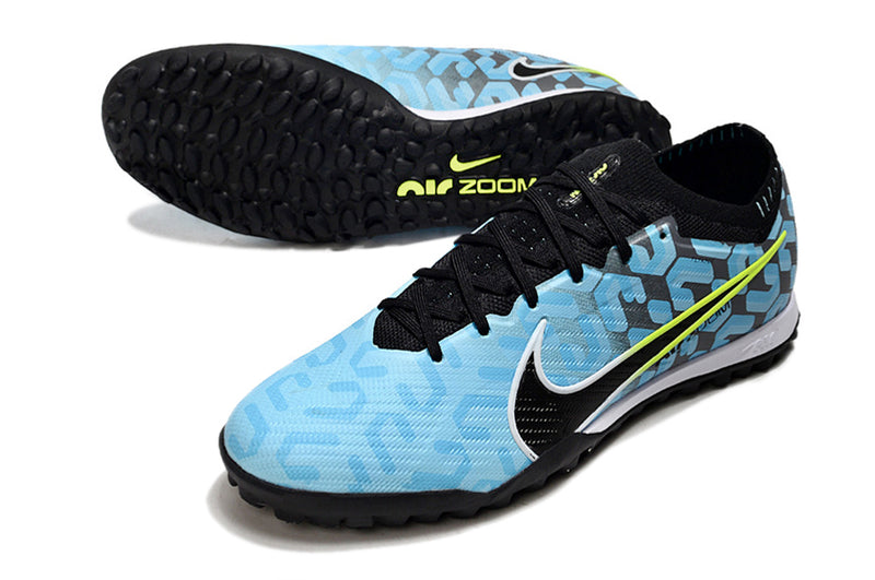 Chuteira Society Nike Air Zoom Mercurial Vapor 15 Elite TF Preta e Azul